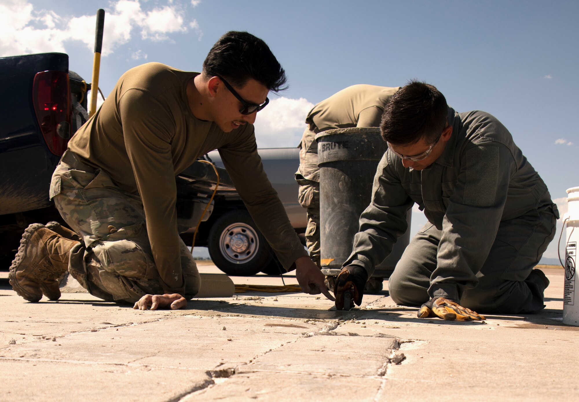 CE Airmen use heavy equipment
