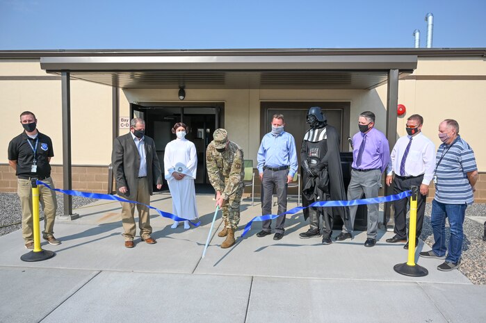 The new 75,000 square feet facility is comprised of 108 interconnected trailers featuring modern work spaces that will foster collaboration and agile production methodologies. (U.S. Air Force photo by Cynthia Griggs)