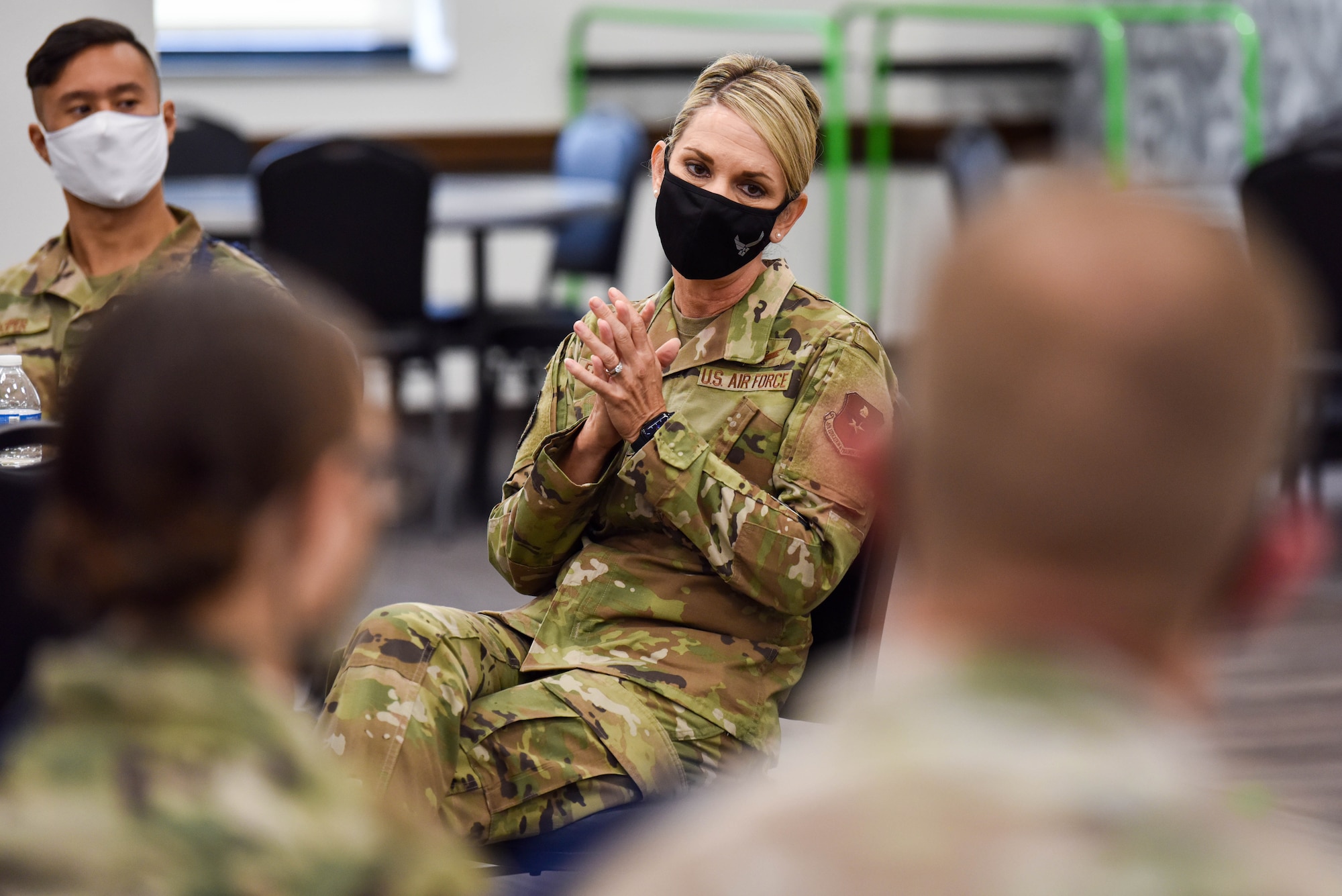 2nd Air Force commander speaks to Airmen.