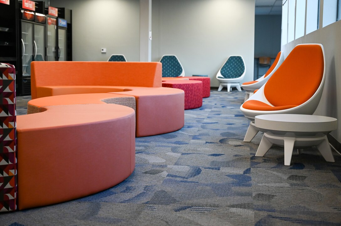 The new 75,000 square feet facility is comprised of 108 interconnected trailers featuring modern work spaces that will foster collaboration and agile production methodologies. (U.S. Air Force photo by Cynthia Griggs)