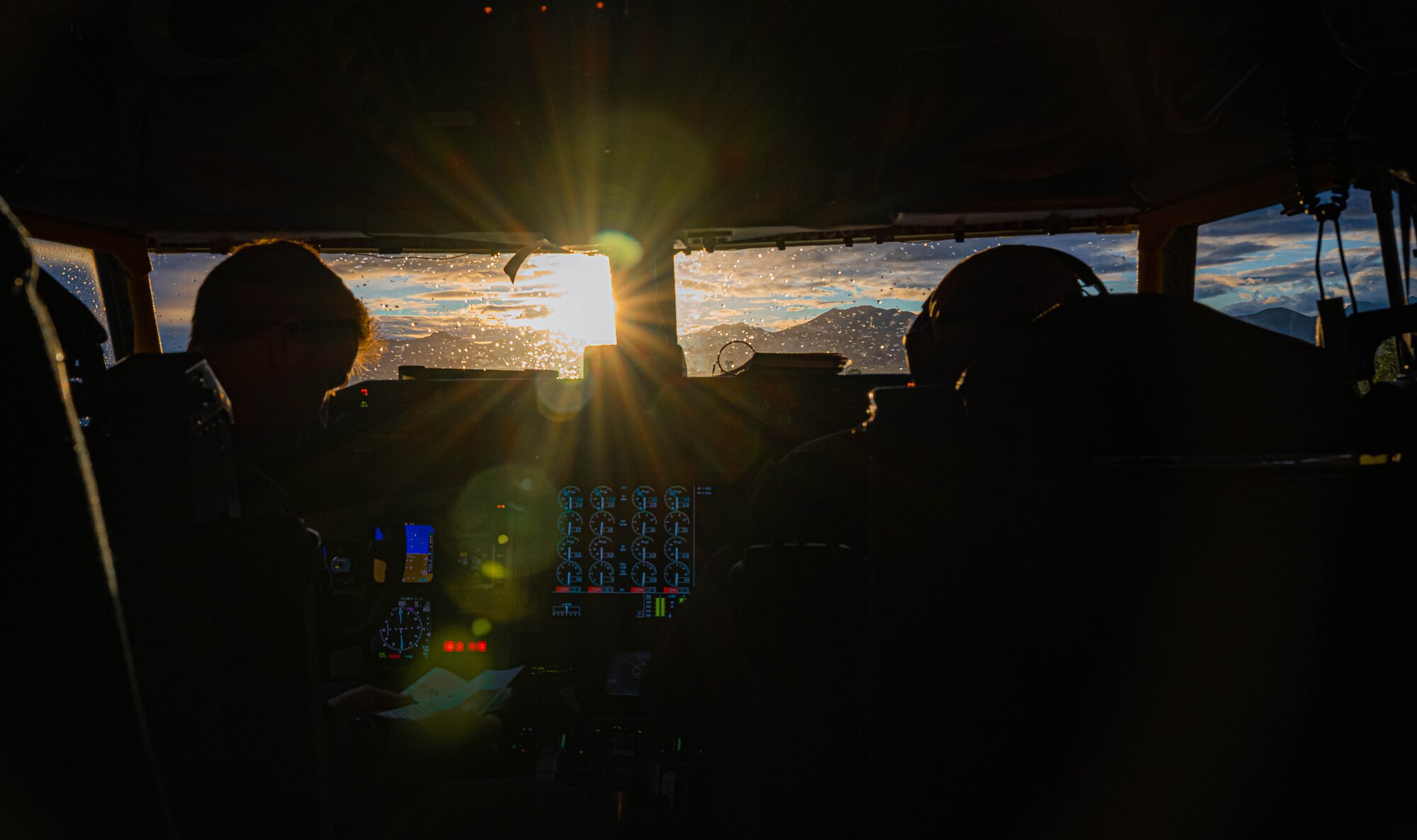 Pilots prepare for take off.