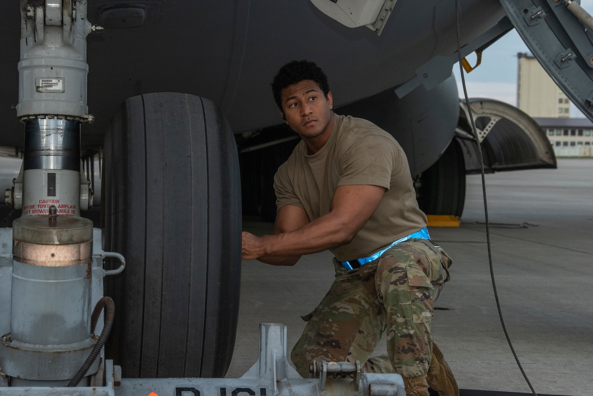 Airman maintains aircraft.