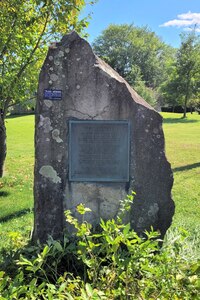 A monument marking the approximate location of Fort Swatara -- a military fortification used during the French and Indian War -- is located just east of present-day Fort Indiantown Gap, Pa. (Photo by Brad Rhen)