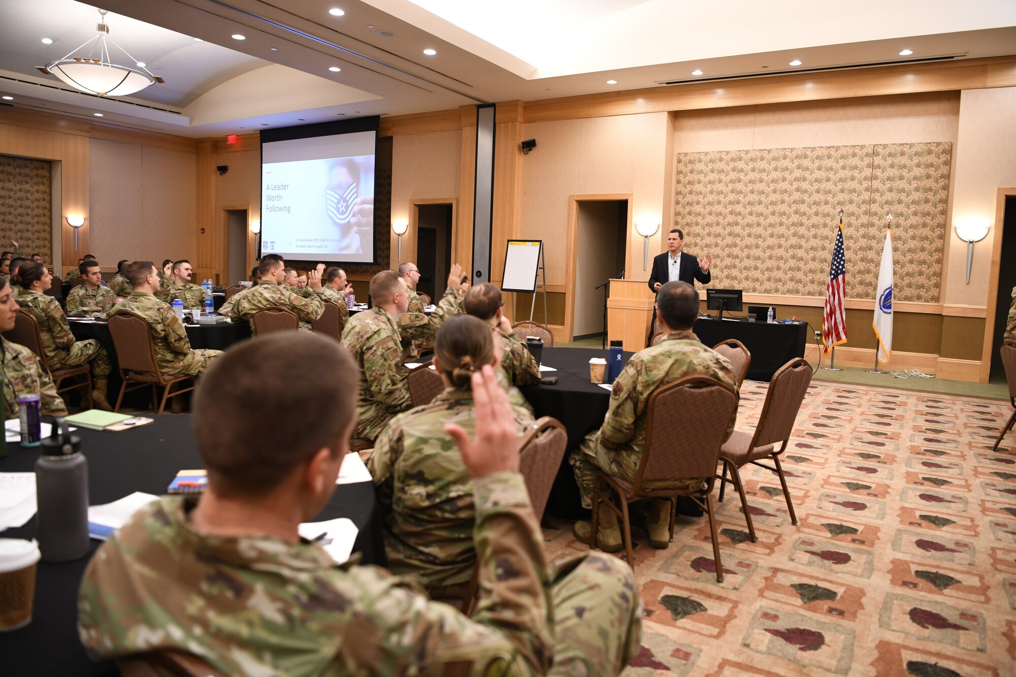 Attendees at The 2021 Technical Sergeants Involved and Mentoring Enlisted Airmen Conferenece spent the week focusing on leadership development, including discussing resiliency, emotional intelligence, physical fitness, leading generations, and more.  Keynote speaker Dr. Kevin Basik spoke to attendees about A Leader Worth Following.  The TIME Conference was hosted by the Massachusetts Air National Guard at the Southbridge Conference Center, Southbridge Massachusetts August 16 - 20, 2021.   (U.S Air National Guard Photos by Master Sgt. Lindsey S. Watson)