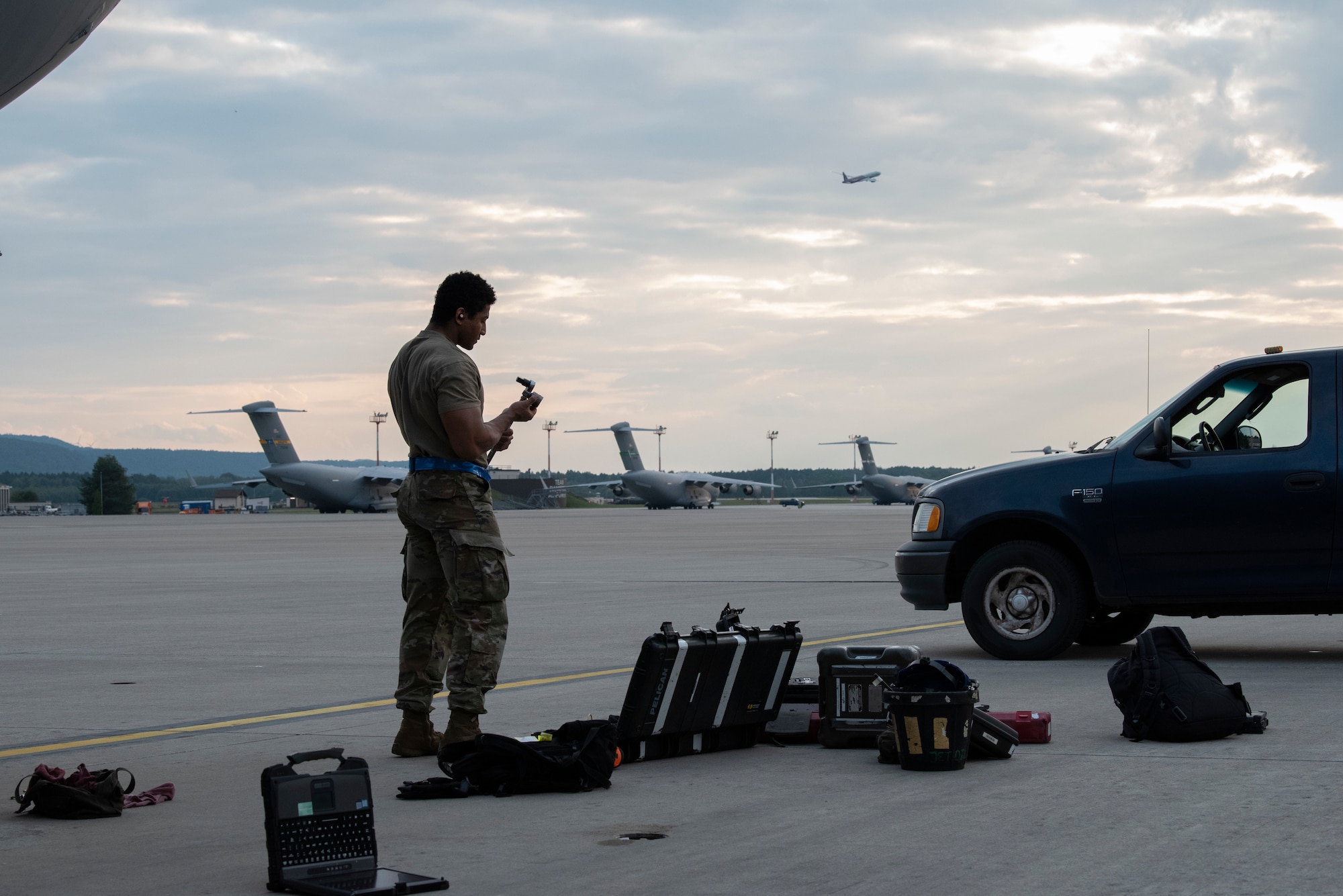 Airman maintains aircraft.