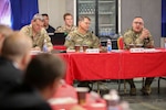U.S. Army Lt. Gen. Paul T. Calvert, Combined Joint Task Force Operation Inherent Resolve (CJTF-OIR) commander, speaks to Ambassadors of joint partner nations during Ambassadors' Day in Baghdad, Iraq.