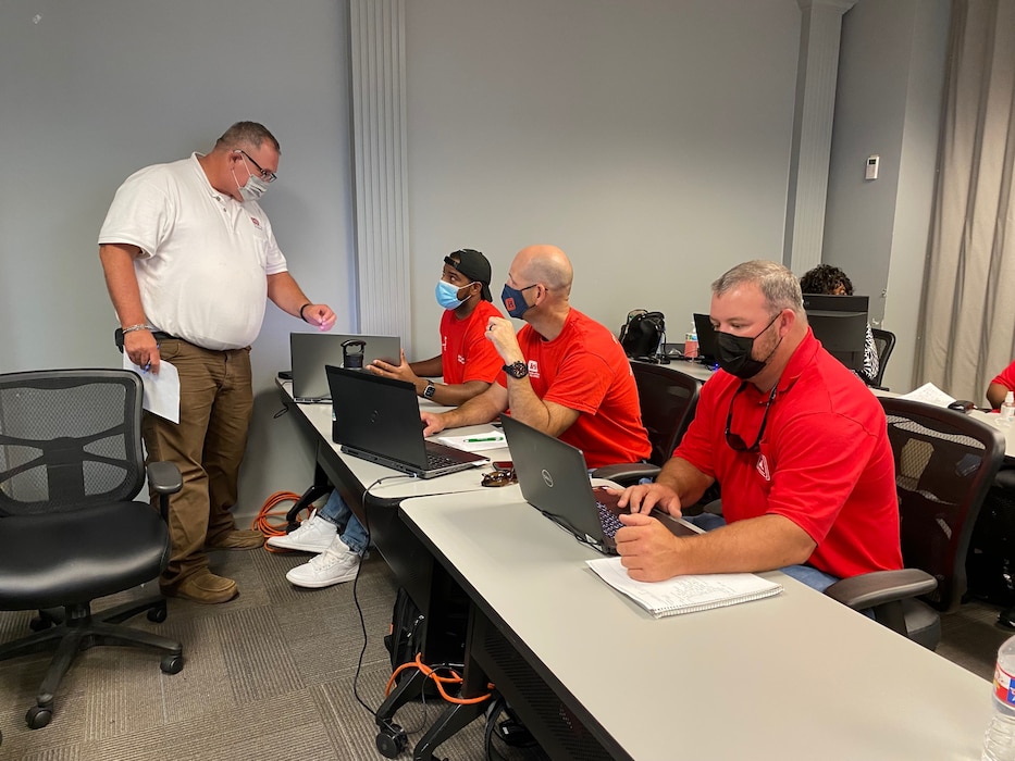 USACE employees who have volunteered to help with Hurricane Ida recovery efforts attend a Quality Assurance Course at USACE’s Readiness Support Center in Mobile, Alabama.
