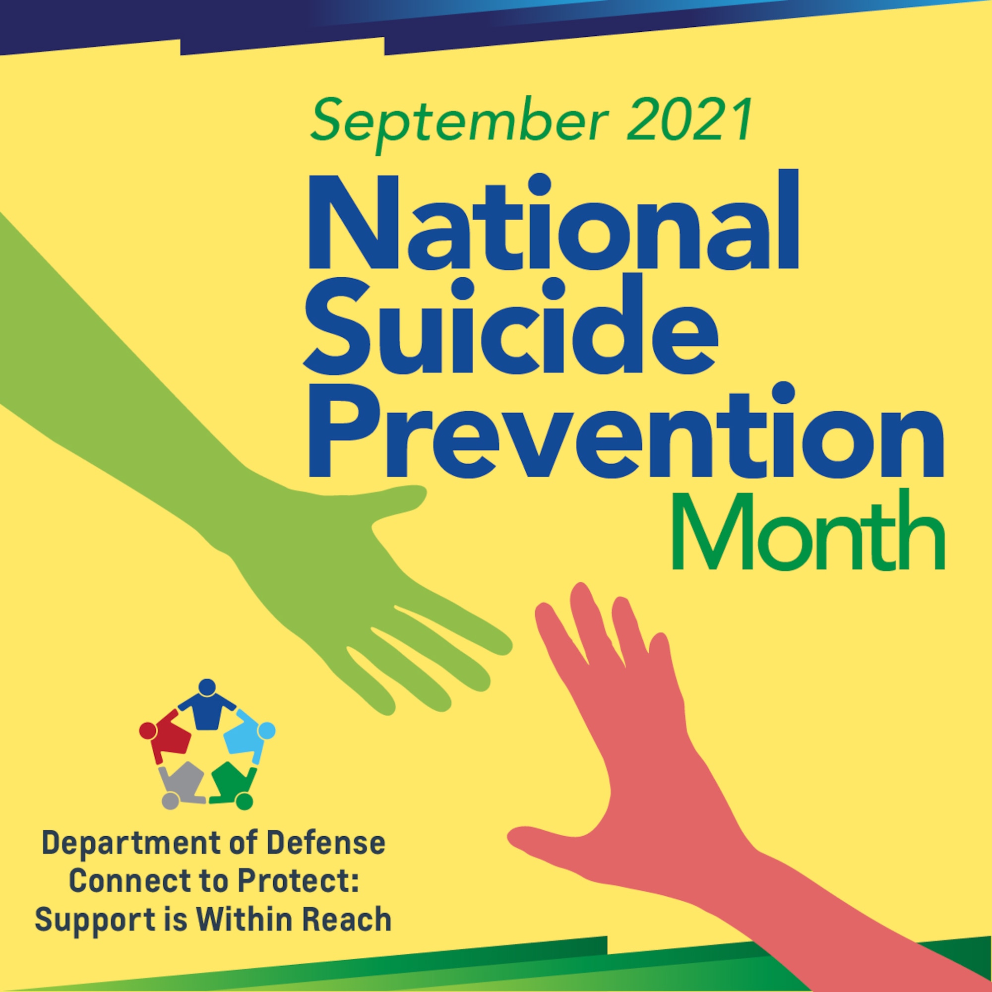 Hands reaching out to help prevent suicide