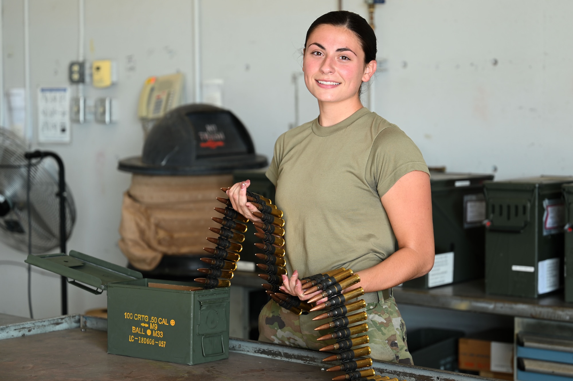 Environmental portrait featuring a munition specialist.