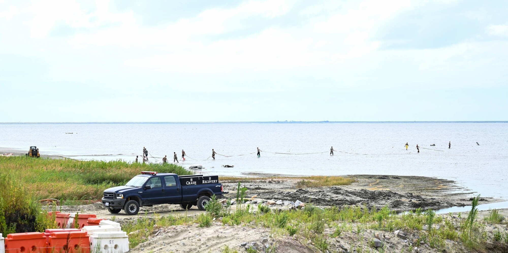 Airmen participate in water recovery operations.
