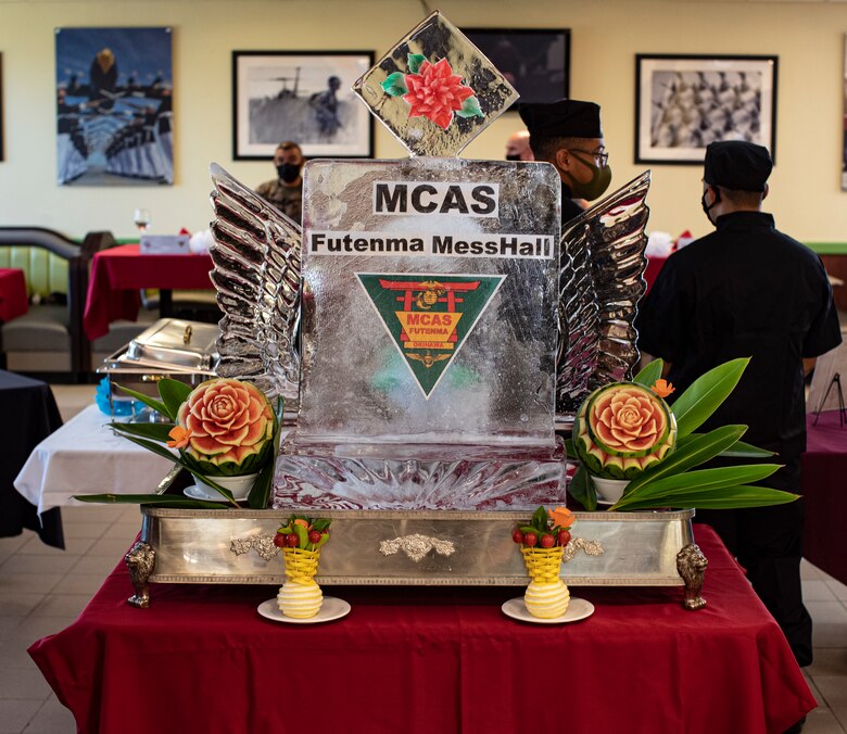 A plaque is displayed during the chef of the quarter compaction on Marine Corps Air Station Futenma. Okinawa, Japan, Sept. 2, 2021. The food service specialist competition is a quarterly event that gives food service Marines an opportunity to highlight their culinary skills. The two-day competition kicked off with a written and oral examination that tests competitors’ military appearance, knowledge, and bearing, and the second portion of the event was focused on an evaluation of the Marines’ culinary, sanitation and nutritional skills.  (U.S. Marine Corps photo by Lance Cpl. Jonathan A. Beauchamp)