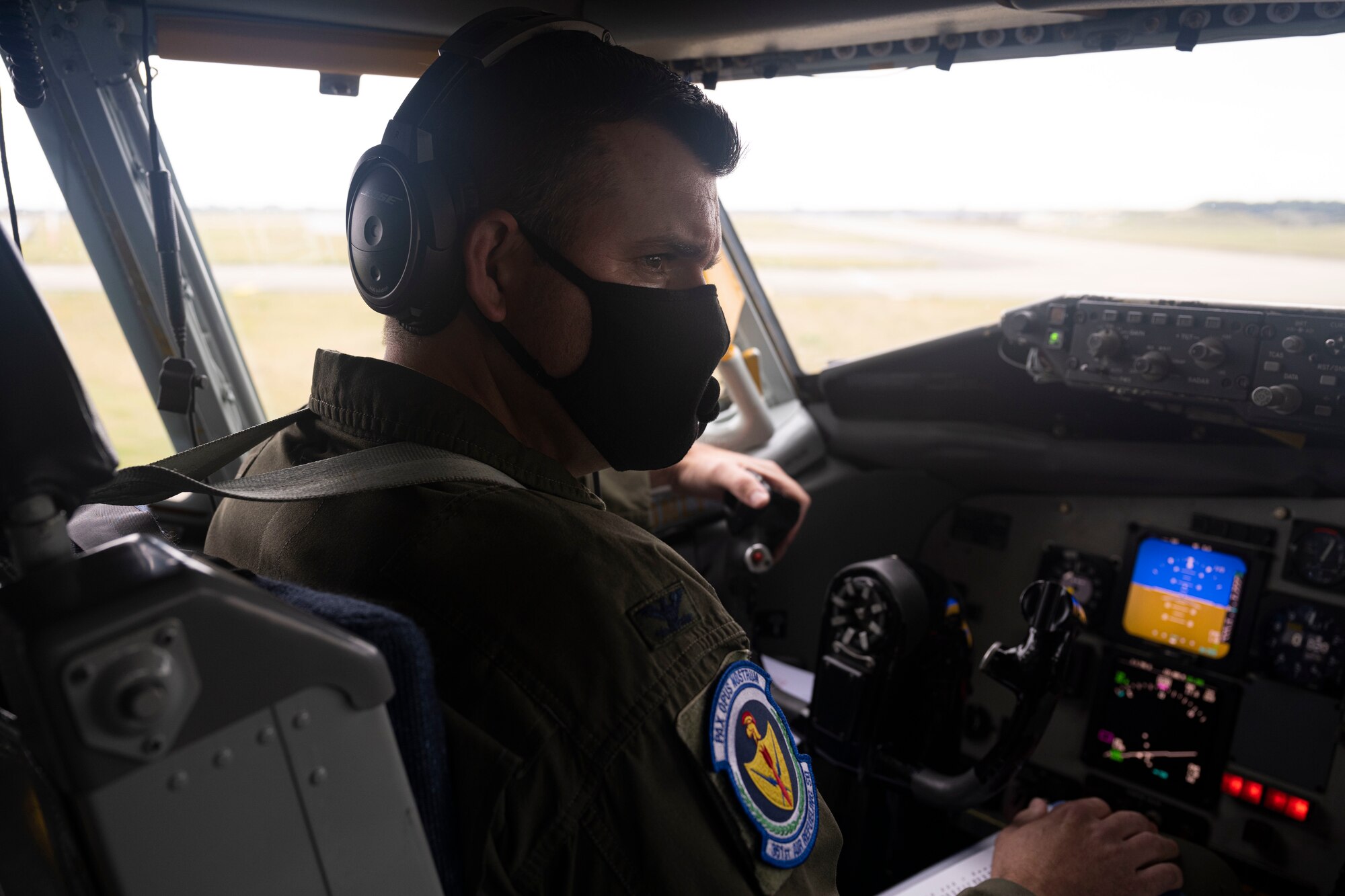 U.S. Air Force Col. Gene Jacobus, 100th Air Refueling Wing commander, conducts preflight operations in a KC-135 Stratotanker aircraft prior to his first flight as commander of the 100th ARW at Royal Air Force Mildenhall, England, Sept. 1, 2021. The 100th ARW is the only permanent U.S. air refueling wing in the European theater that provides the critical air fueling support which allows the Expeditionary Air Force to deploy around the globe on a moment’s notice. (U.S. Air Force photo by Airman Alvaro Villagomez)
