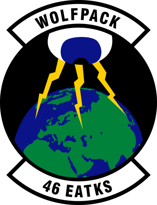 a graphic of the patch for the 46th Expeditionary Attack Squadron