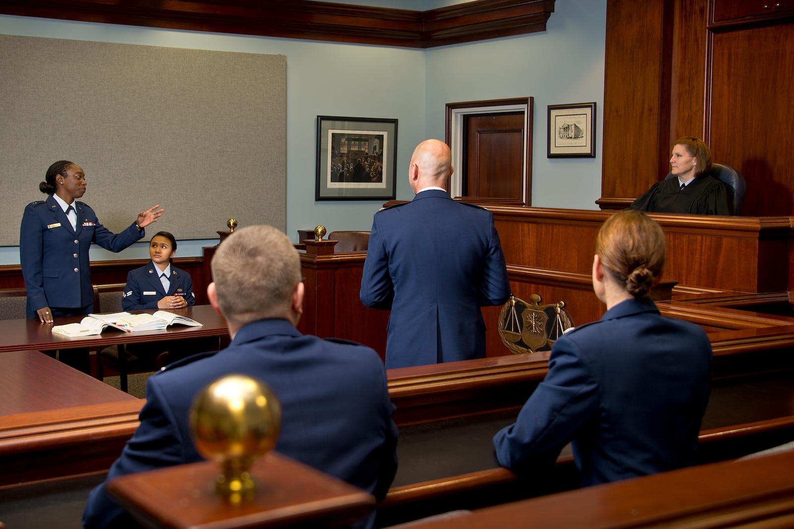 Example of a mock trial courtroom scene.