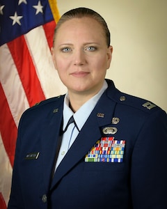 Official Photo for 44th Fighter Group Maintenance Squadron Logistics Officer Capt. Elizabeth L. Van Patten.