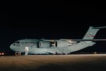A U.S. Air Force C-17 Globemaster lll carrying Afghanistan evacuees arrives at Naval Air Station Sigonella, Aug. 22, 2021. NAS Sigonella is currently supporting the Department of Defense mission to facilitate the safe departure and relocation of U.S. citizens, Special Immigration Visa recipients, and vulnerable Afghan populations from Afghanistan. NAS Sigonella’s strategic location enables U.S, allied, and partner nation forces to deploy and respond as required to ensure security and stability in Europe, Africa, and Central Command. (U.S. Marine Corps photo by Sgt. William Chockey)