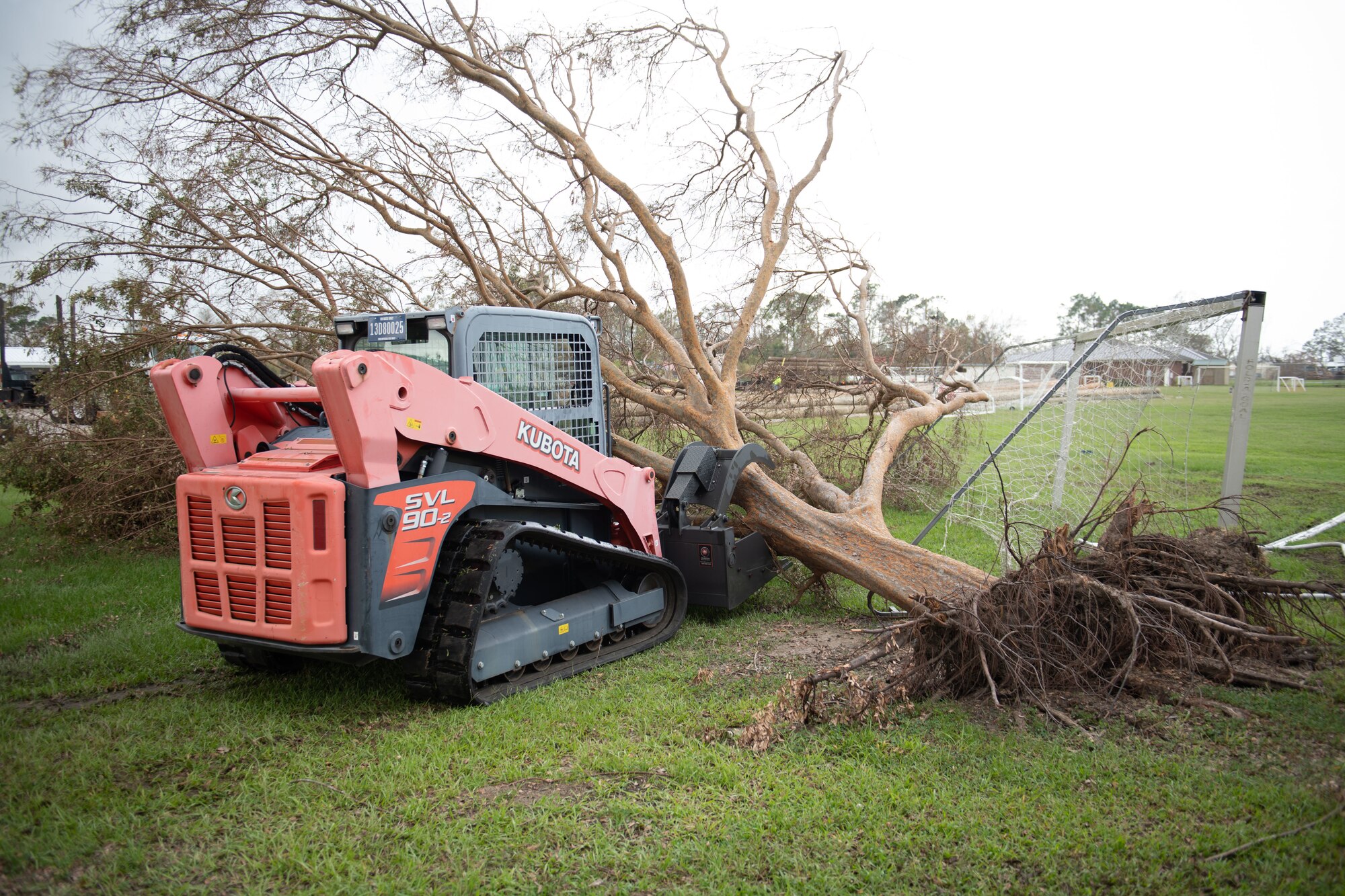 Members of the Texas Air National Guard’s 149th Fighter Wing help clean up the Raceland Community Center in Raceland, La., during Hurricane Ida response Sept. 6, 2021.