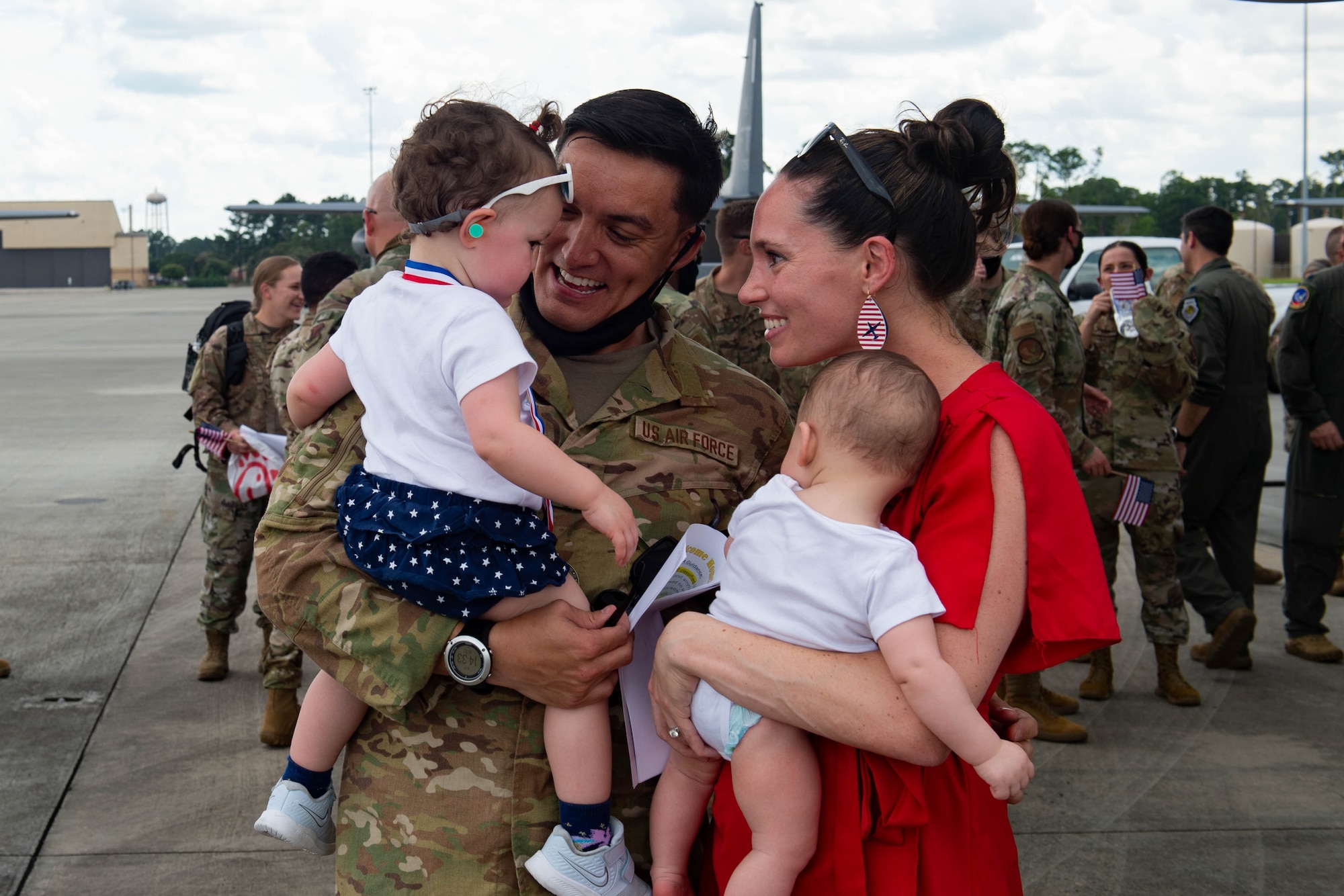 Photo of a military family together