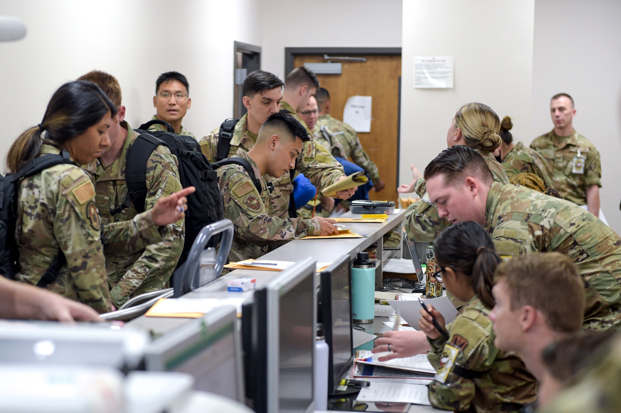 Photo of Airmen standing in a line