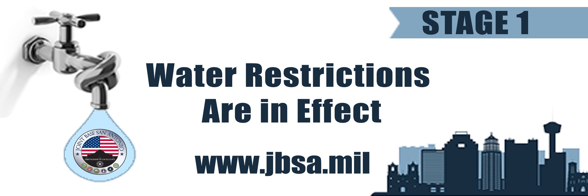 Stage 1 water restrictions implemented across JBSA