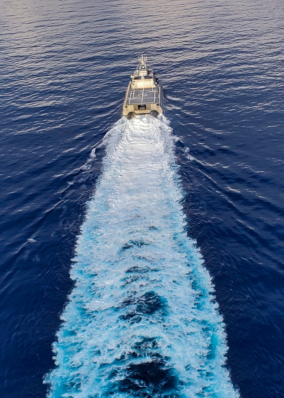 Independence-variant littoral combat ship USS Tulsa (LCS 16) transits the South China Sea, Sept. 7, 2021. Tulsa is on a scheduled deployment in the U.S. 7th Fleet area of operations to enhance interoperability with allies and partners while serving as a ready-response force in support of a free and open Indo-Pacific region.