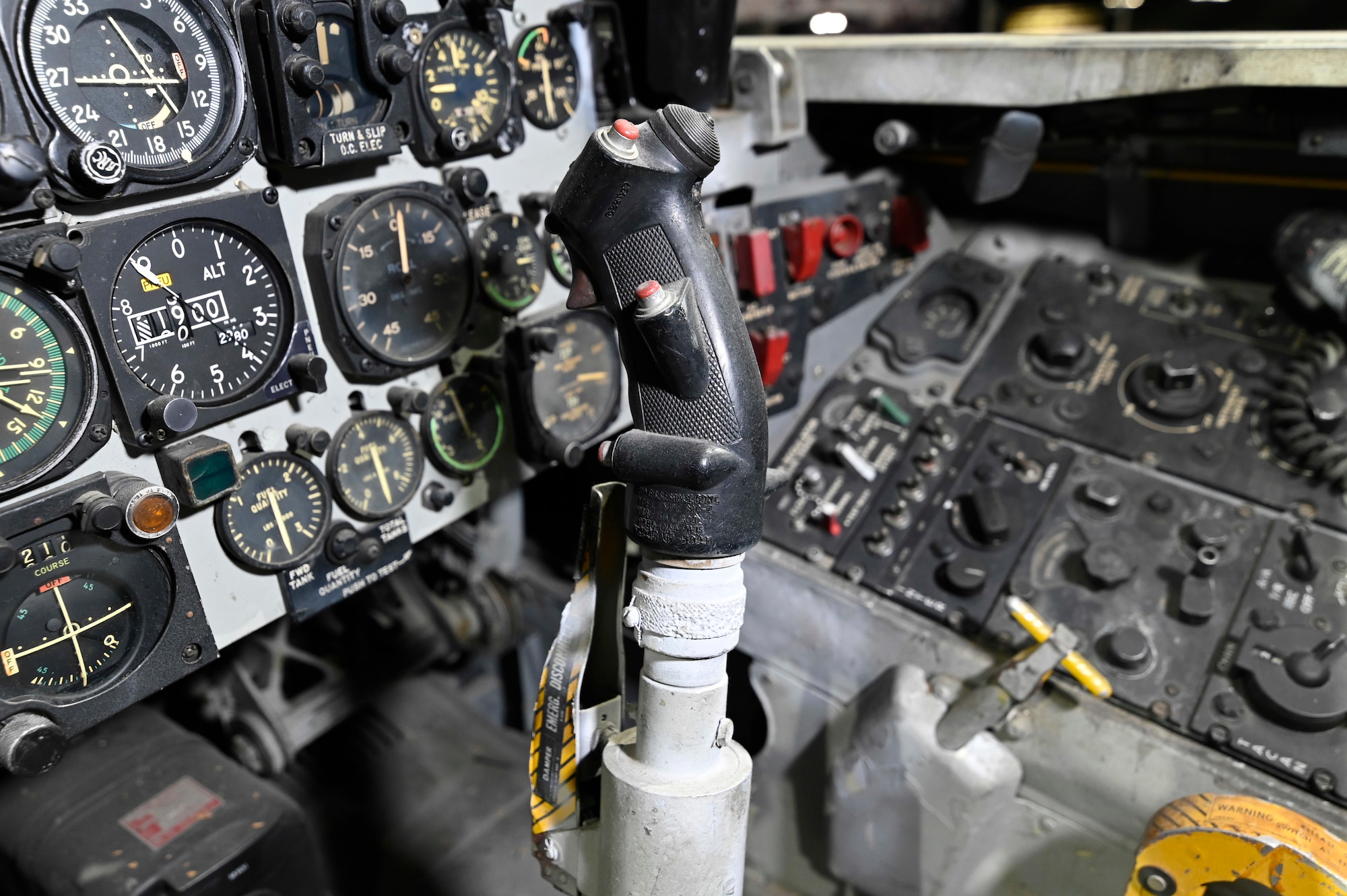 North American F-100D Super Sabre cockpit view.