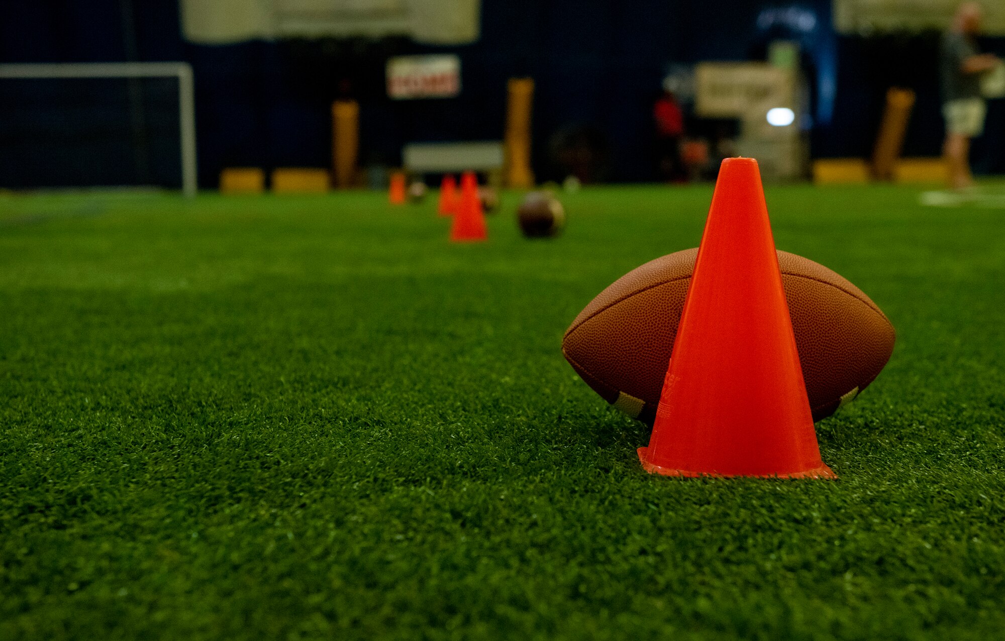 Photo of a football on a training field