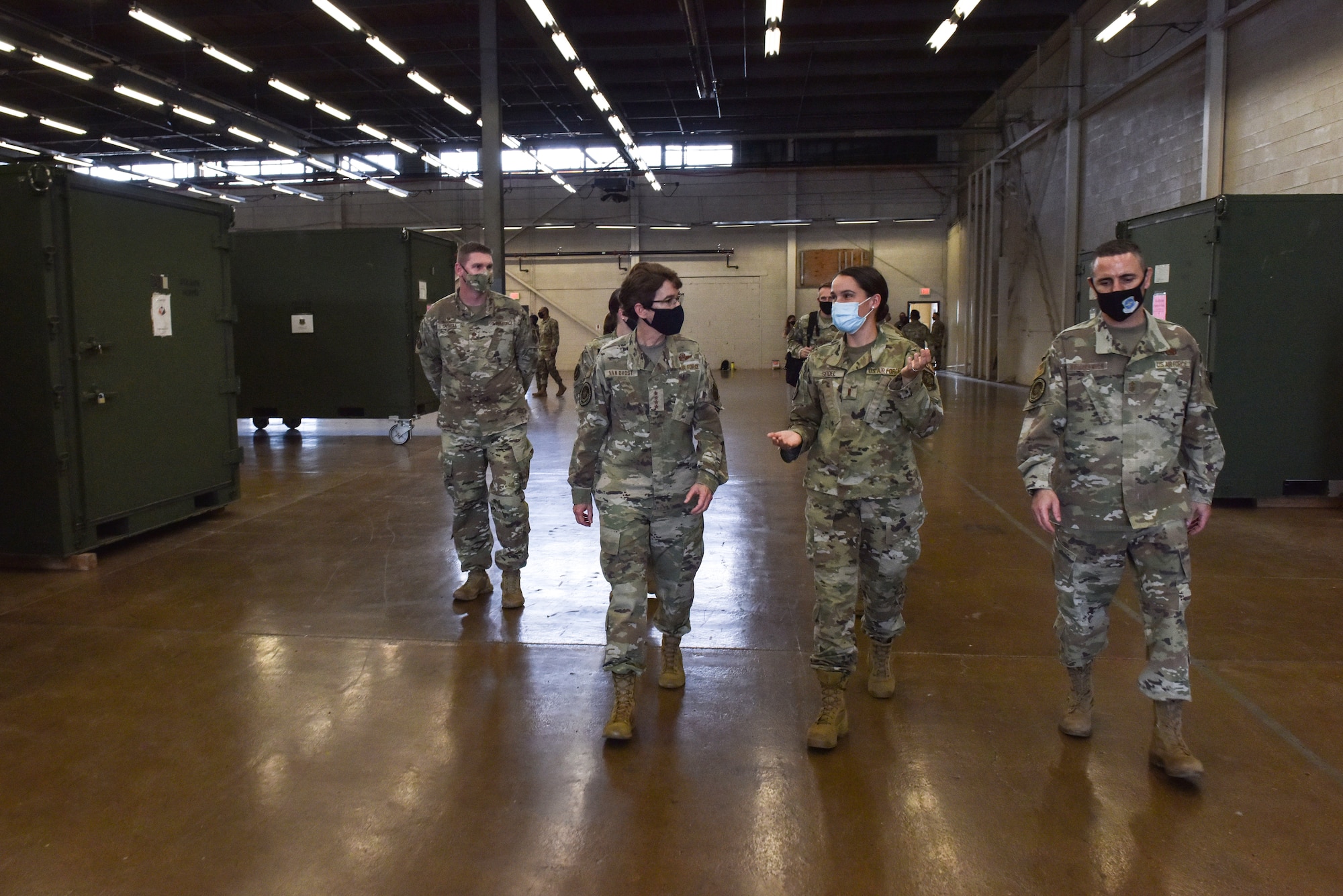 U.S. Air Force Gen. Jacqueline D. Van Ovost, Air Mobility Command commander, and Chief Master Sgt. Brian Kruzelnick, AMC command chief, tour the 87th Logistics Readiness Squadron during their visit to Joint Base McGuire-Dix-Lakehurst, N.J., Sept. 8, 2021.

AMC leadership visited the 87th Air Base Wing to recognize personnel who were instrumental in setting up Liberty Village on the installation. Liberty Village is managed by Joint Task Force-Liberty and provides housing and care for vulnerable Afghans going through the immigration process with the Department of Home Affairs. (U.S. Air Force Photo by Staff Sergeant Shay Stuart)