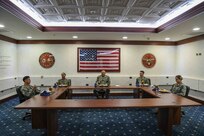 (Aug. 11, 2021) U.S. Naval Forces Europe and Africa Fleet Master Chief Derrick Walters, center, hosts a “Breaking Bread with the Best” luncheon with top performing Sailors in the European and African theaters, Aug. 11, 2021. U.S. Naval Forces Europe and Africa, headquartered in Naples, Italy, conducts the full spectrum of joint and naval operations, often in concert with allied and interagency partners, in order to advance U.S. national security interests and stability in Europe and Africa.