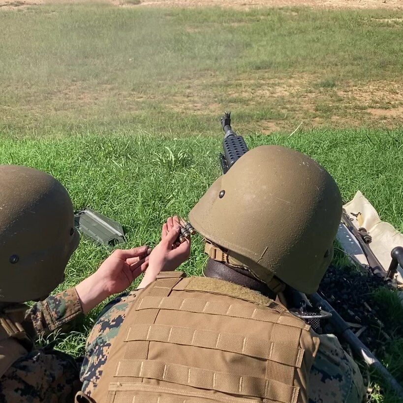 Headquarters Battalion conducted live fire unknown distance training for small arms and light to medium machine guns.