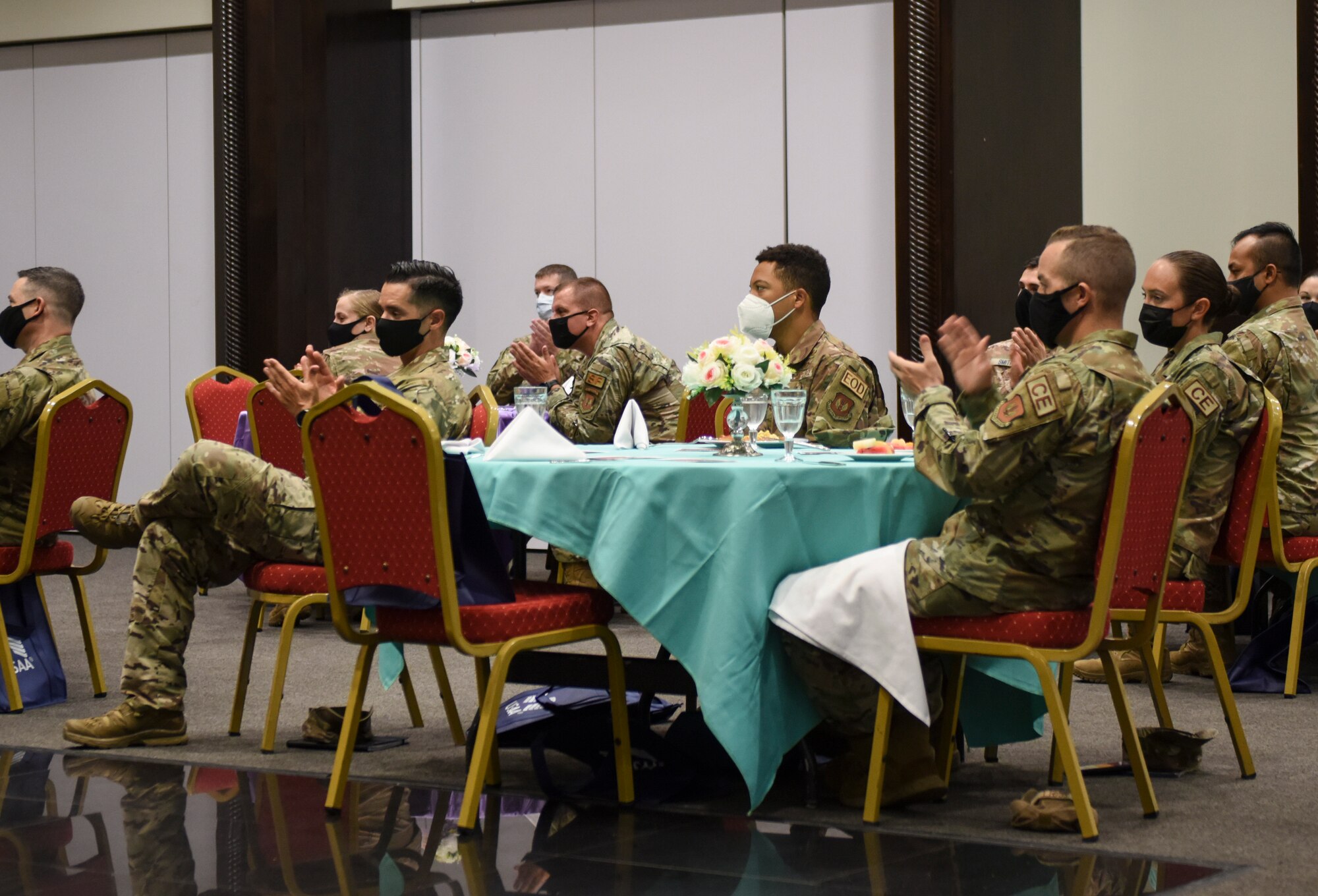 military members applauding