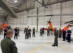 Chaplain Doyle Allen leading aircrews from around the CG (to include the Atlantic Area Commander and CMC) in a prayer for courage, strength, and protection – just moments before launching on recovery missions after Hurricane Ida passage.