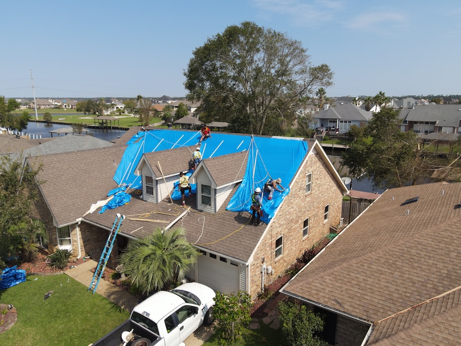 Contractors for the U.S. Army Corps of Engineers (USACE) continue to perform Blue Roof installations for free to homeowners affected by Hurricane Ida.