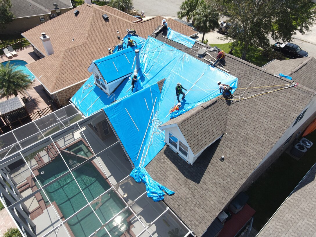 Contractors for the U.S. Army Corps of Engineers (USACE) continue to perform Blue Roof installations for free to homeowners affected by Hurricane Ida.