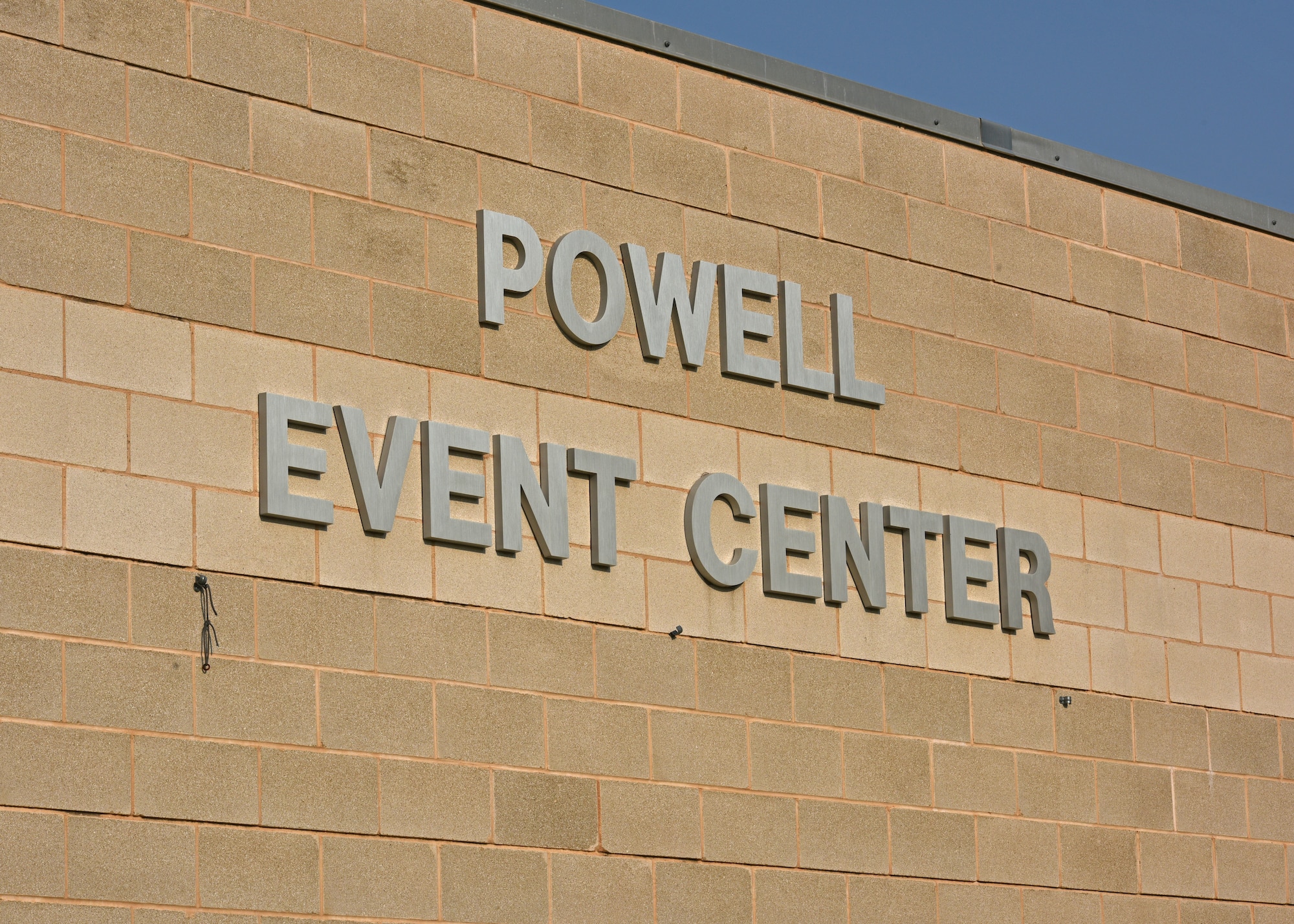 The newly renamed Powell Event Center during the dedication ceremony on Goodfellow Air Force Base, Sept. 10, 2021. The 17th Training Wing held the ceremony to officially celebrate the renaming of the event center in honor of Retired Col. Charles Powell and his wife. (U.S. Air Force photo by Senior Airman Ashley Thrash)