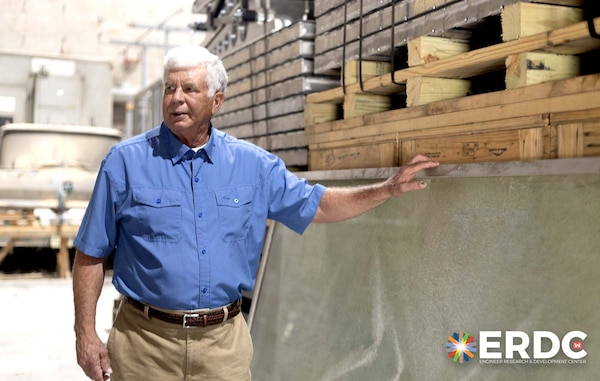 As Dr. Robert Hall walked around the spacious hangar, he came across components and materials used in his more than 40 years of research at the Waterways Experiment Station, the predecessor to the U.S. Army Engineer Research and Development Center (ERDC).