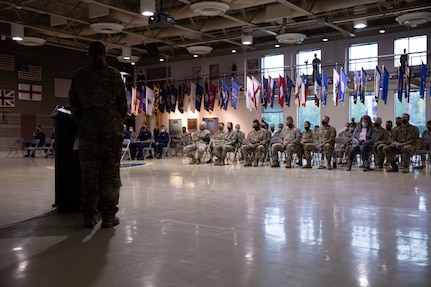 Members of the Alaska National Guard participate in a Sept. 11 remembrance ceremony held on Joint Base Elmendorf-Richardson one day before the 20th anniversary of the events that transpired in 2001. (Army National Guard photo by Spc. Grace Nechanicky)