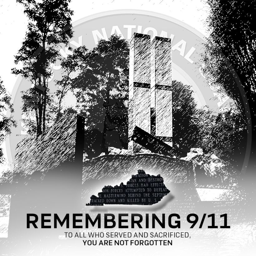 Photoshop illustration by U.S. Army Staff Sgt. Alan Royalty for use in the Bluegrass Guard publication and historical summary of Kentucky National Guard on attacks of 9/11.