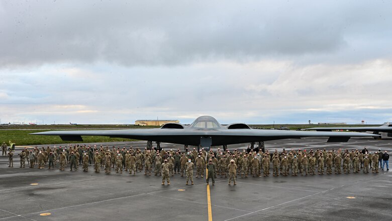 Airmen assigned to the 110th Expeditionary Bomb Squadron deploy three B-2 Spirit stealth bombers to Keflavik Air Base, Iceland, Sept. 7, 2021. Stealth bombers routinely operate across the globe to remain flexible and agile to respond to the changes in the operational environment. (U.S. Air Force photo by Airman 1st Class Victoria Hommel)