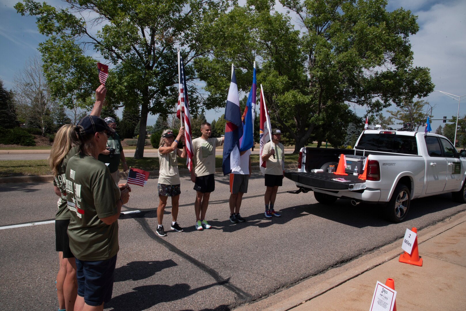 Service members post the colors during run