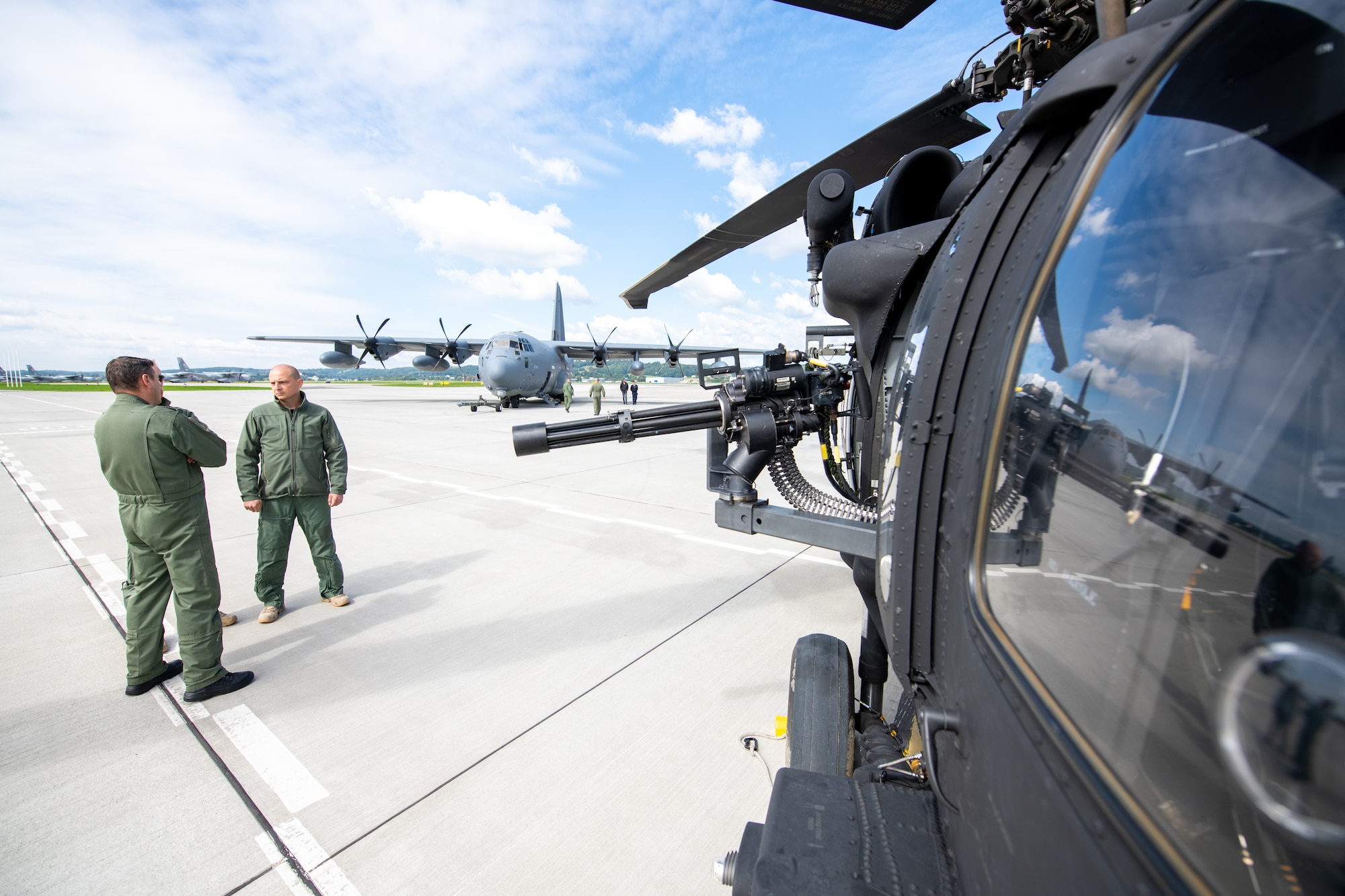 Polish Operational Maneuver Response Group Aviators (Jednostka Wojskowa - Grupa Reagowania Operacyjno-Manewrowego) attend the static display at the European Partnership Flight event during the Building Partner Aviation Capacity Seminar in Krakow, Poland, Sept. 2, 2021.