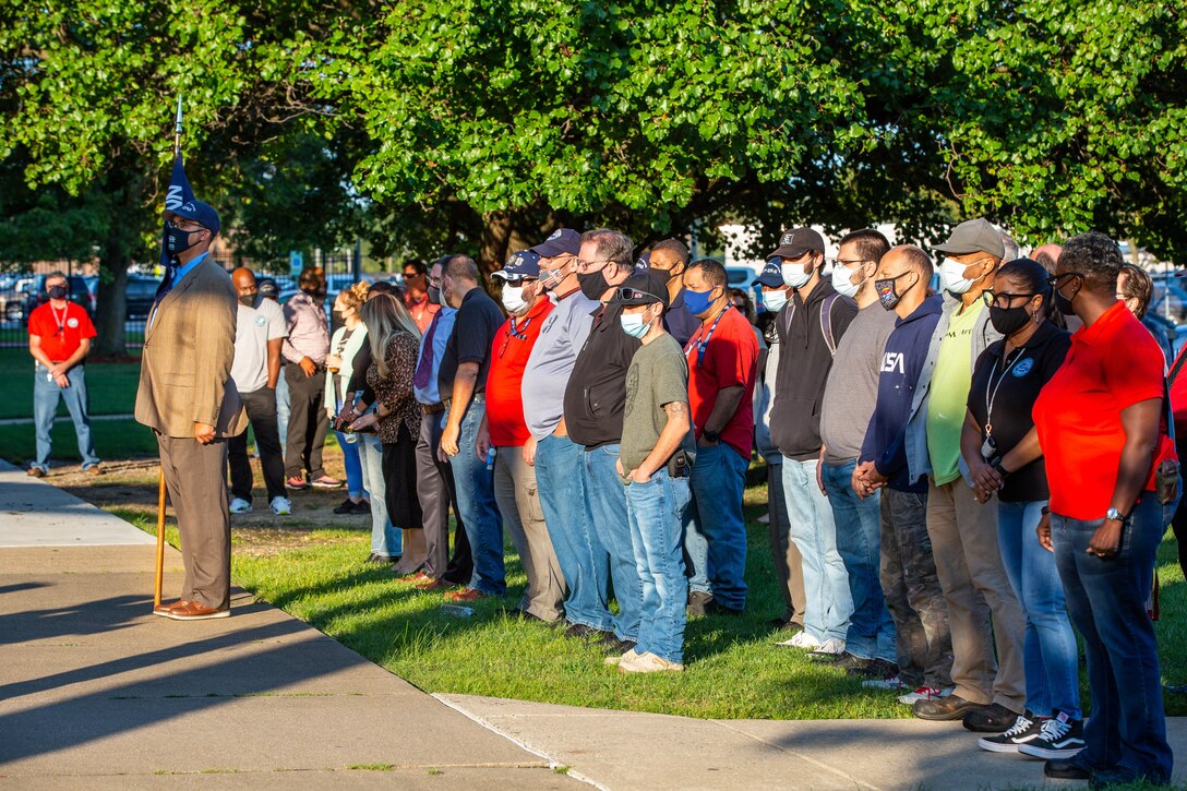 Norfolk Naval Shipyard (NNSY) held its Patriot Day ceremony on Friday, Sept. 10, to commemorate the lives of those lost and the courage and bravery of all the first responders who helped save lives during the historic September 11, 2001 attacks. This year marks the 20th anniversary of the 9/11 attacks, which were the worst attacks on American soil since the Japanese attacked Pearl Harbor, Hawaii, in 1941.