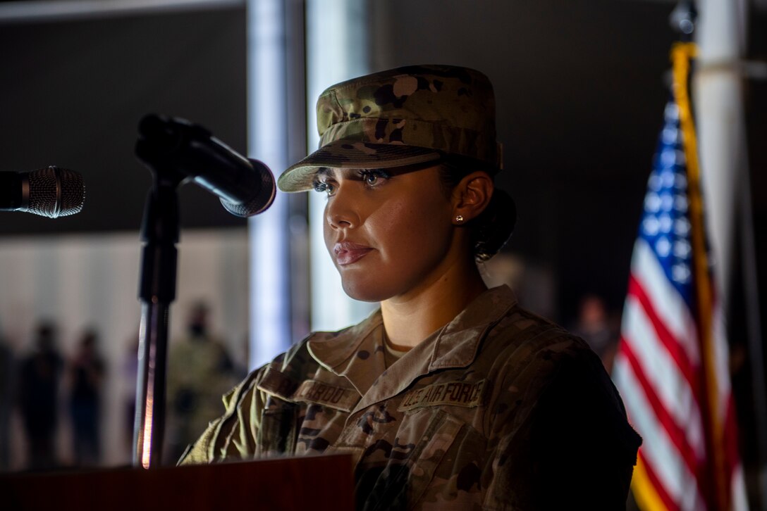 This 9/11 memorial event marks the 20th anniversary of the attacks to the World Trade Center and the Pentagon, as well as the plane that crashed in Shanksville, Pennsylvania on September 11, 2001. (U.S. Air Force photo by Senior Airman Kylie Barrow)