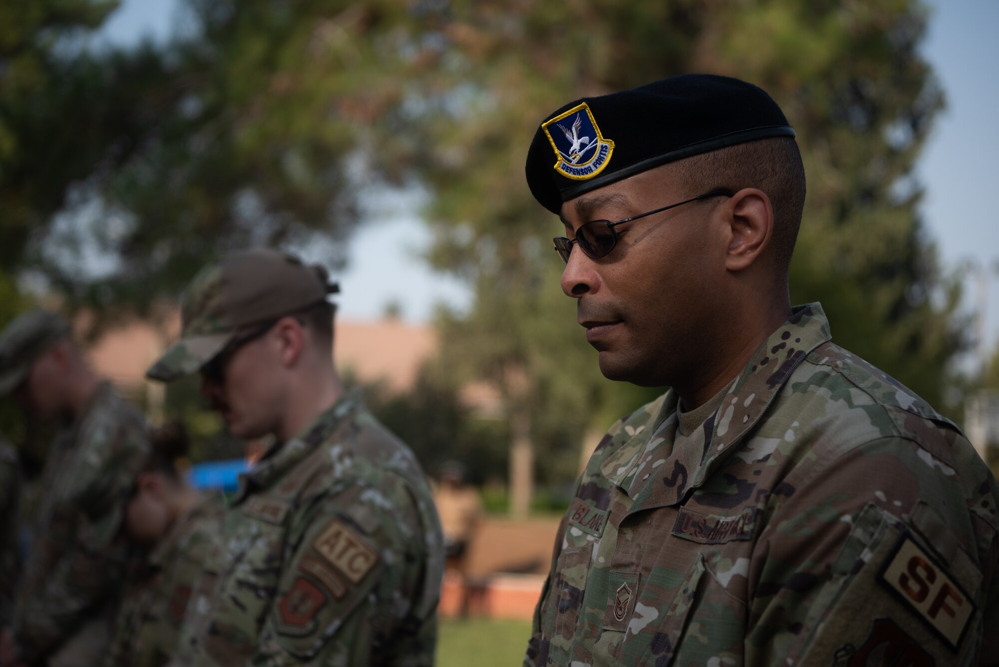 military member praying