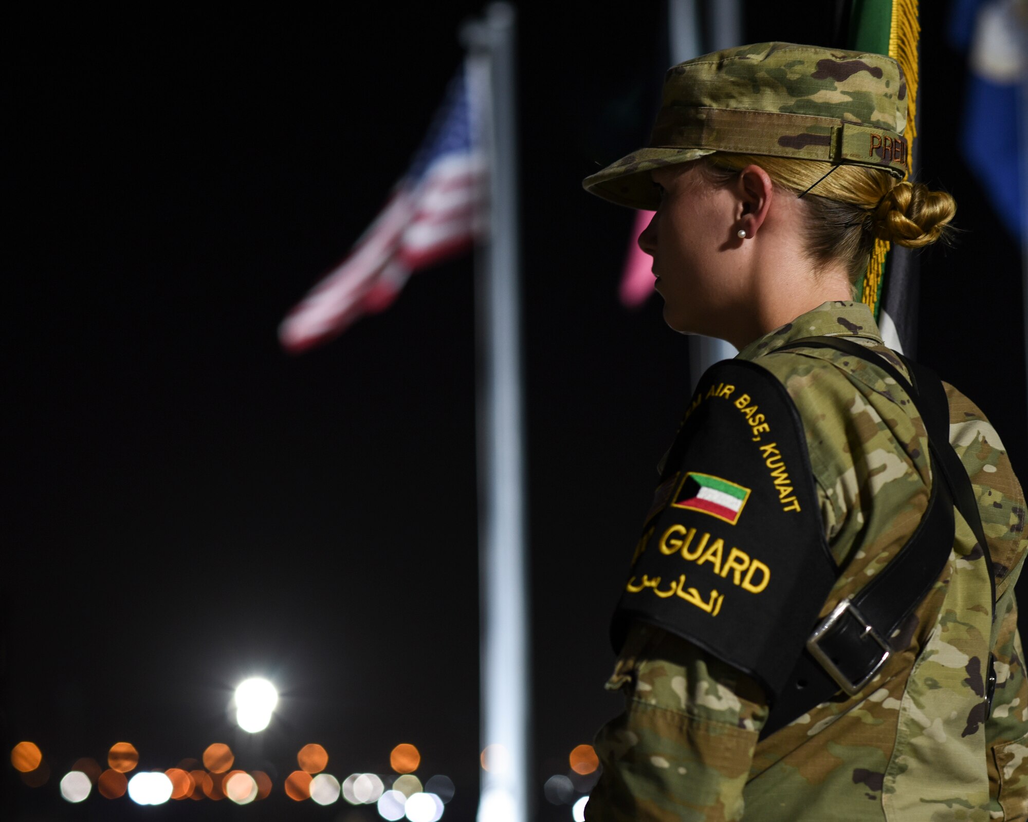 U.S. troops and coalition forces participated in the 20th Anniversary 9/11 Ceremony & Memorial 5K ruck march at Ali Al Salem Air Base, Kuwait, September 11, 2021. (U.S. Air Force photo by Staff Sgt. Ryan Brooks)