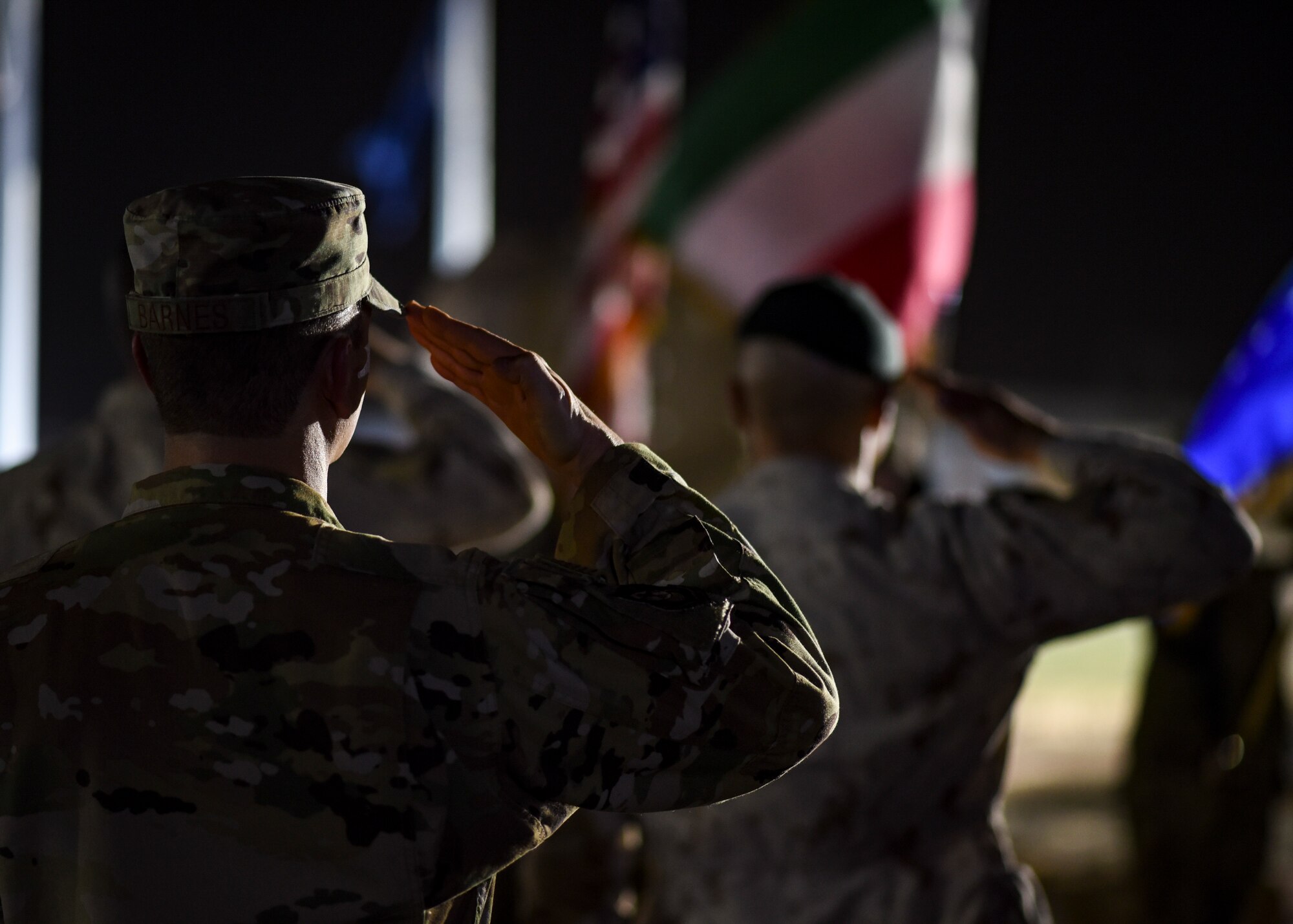 U.S. troops and coalition forces participated in the 20th Anniversary 9/11 Ceremony & Memorial 5K ruck march at Ali Al Salem Air Base, Kuwait, September 11, 2021. (U.S. Air Force photo by Staff Sgt. Ryan Brooks)