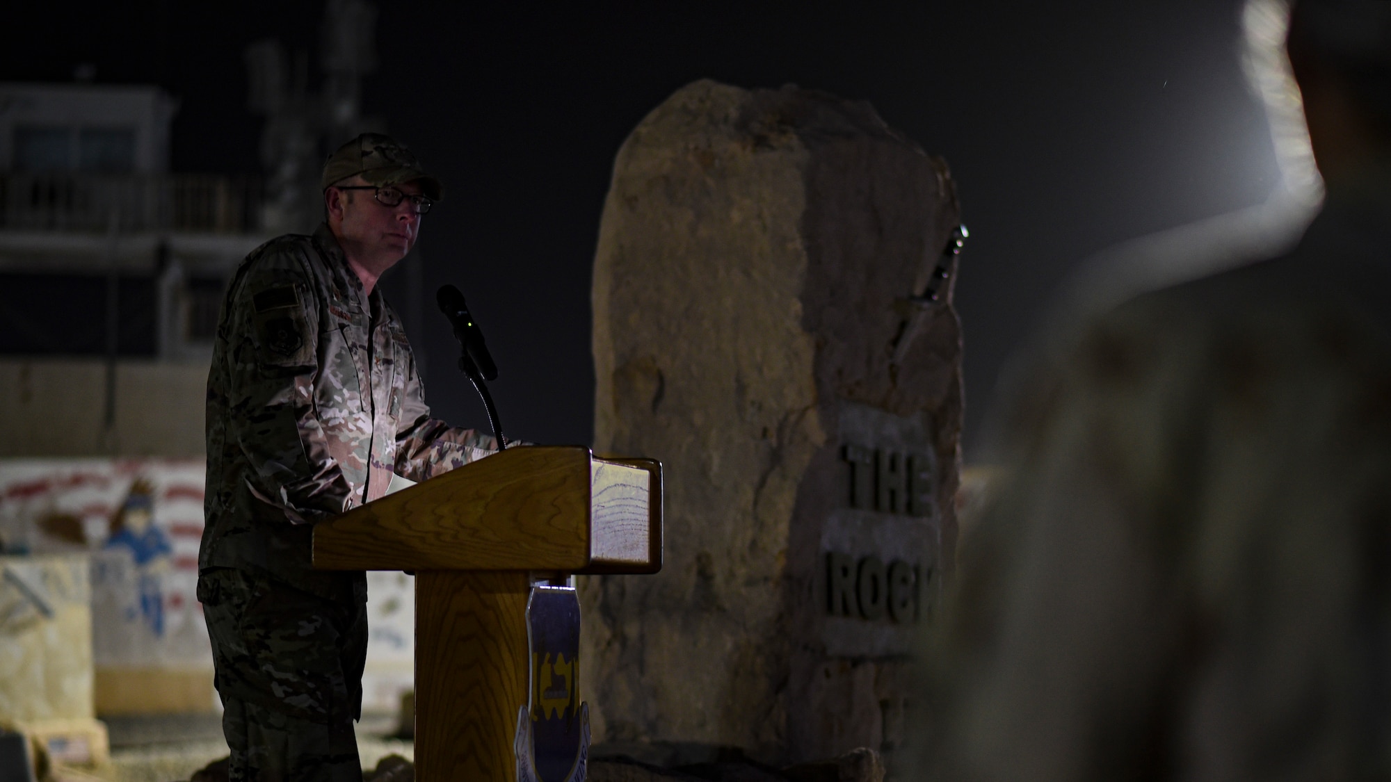 U.S. troops and coalition forces participated in the 20th Anniversary 9/11 Ceremony & Memorial 5K ruck march at Ali Al Salem Air Base, Kuwait, September 11, 2021. (U.S. Air Force photo by Staff Sgt. Ryan Brooks)