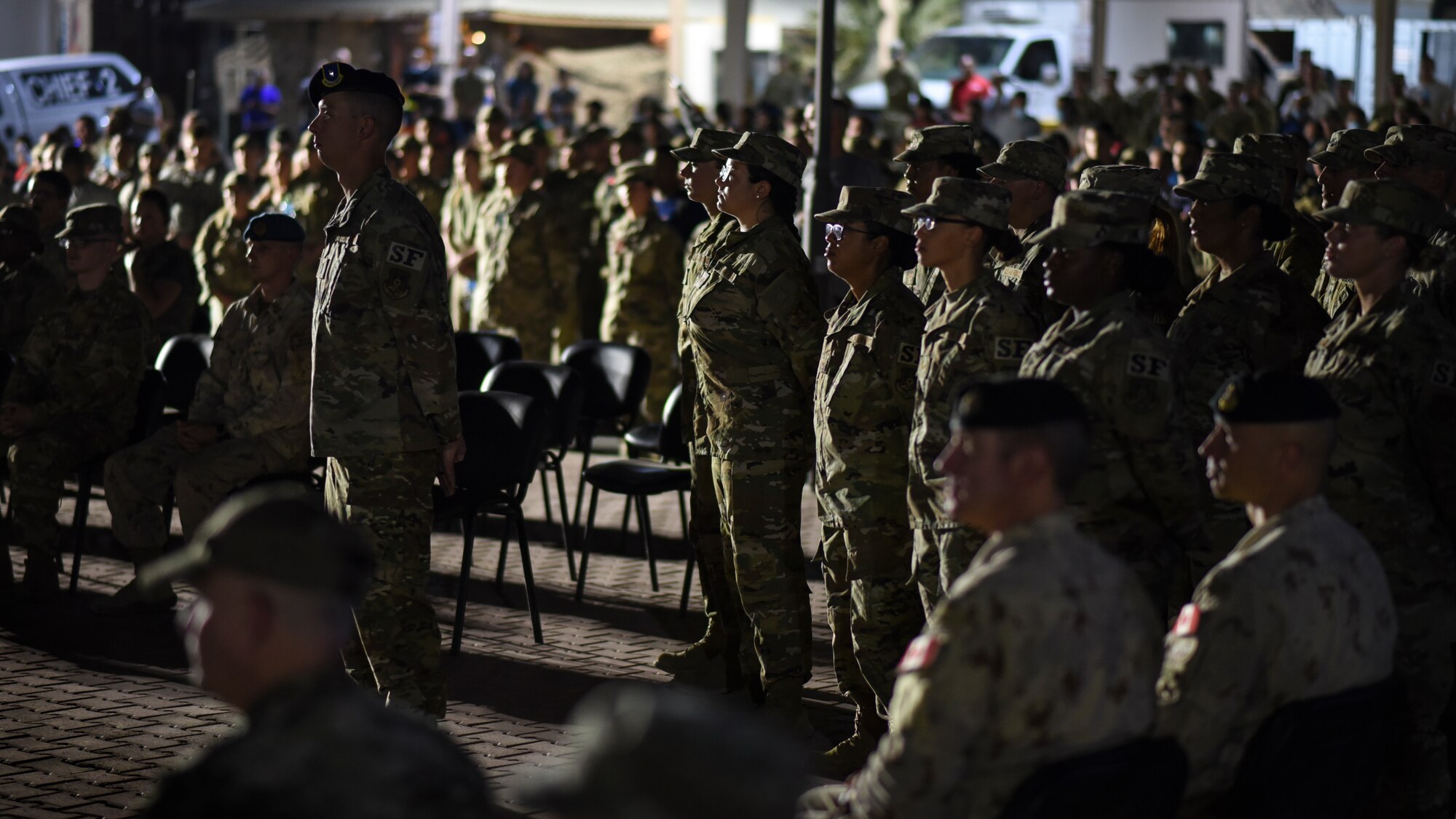 U.S. troops and coalition forces participated in the 20th Anniversary 9/11 Ceremony & Memorial 5K ruck march at Ali Al Salem Air Base, Kuwait, September 11, 2021. (U.S. Air Force photo by Staff Sgt. Ryan Brooks)