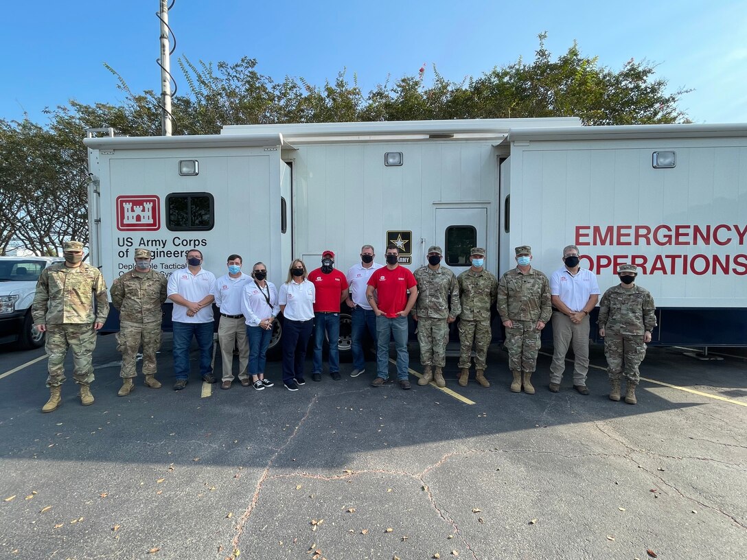 Mississippi Valley Division commanding general Maj. Gen. Diana Holland visited and thanked operators and team members of the Emergency Command and Control Vehicle (ECCV) stationed at Port Allen, Louisiana.