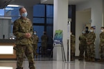 Col. Michael C. Brice addresses Reserve Citizen Airmen at Wilford Hall Ambulatory Surgical Center for the last time as 433rd Medical Group commander at Joint Base San Antonio-Lackland, Texas, Sept. 12, 2021. Col. Brice has served as 433rd MDG commander since July 2019, following commander positions at the 310th Aeromedical Dental Squadron, Buckley Air Force Base, Colo., and the 934th Aeromedical Staging Squadron, Minneapolis-St. Paul Air Reserve Station, Minn. He was previously assigned to the 433rd Airlift Wing from 1994 to 2014. (U.S. Air Force photo by Tech. Sgt. Mike Lahrman)